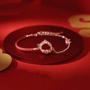 Buddha Stones 925 Sterling Silver Year Of The Dragon Copper Koi Fish Luck Protection Bracelet Bracelet BS 925 Sterling Silver Dragon Koi Fish Bracelet(Wrist Circumference 14-17cm)