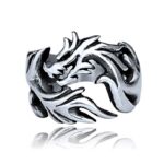 Buddha Stones Dragon Pattern Protection Strength Adjustable Ring Ring BS 19