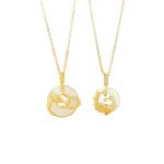 Buddha Stones 925 Sterling Silver Year of the Dragon Hetian Jade Golden Dragon Phoenix Peace Buckle Luck Necklace Pendant Necklaces & Pendants BS 9