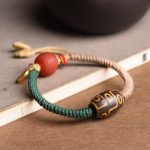 Buddha Stones Handmade Tibetan Nine-Eye Dzi Bead Wealth Rope Bracelet Bracelet BS 2