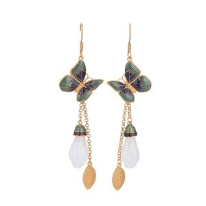Buddha Stones FengShui White Jade Fortune Earrings Earrings BS White Jade