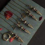 Buddha Stones Pentagram Eye of God Feather Hamsa Copper Healing Necklace Pendant Pendulum Necklaces & Pendants BS 2