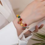 Buddha Stones Gold Swallowing Beast Family Various Agate Crystal Success Bracelet Bracelet BS 6