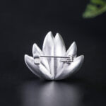 Buddha Stones 925 Sterling Silver Lotus Flower Pearl New Beginning Brooch Brooch BS 3