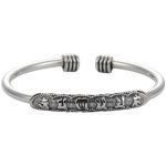 Buddha Stones Om Mani Padme Hum Engraved Peace Cuff Bracelet Bangle Bracelet Bangle BS 1