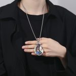 Buddha Stones Avalokitesvara Lotus Design Copper Wealth Necklace Pendant Necklaces & Pendants BS 4