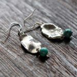 Buddha Stones 925 Sterling Silver Turquoise Lotus Leaf Protection Drop Dangle Earrings Earrings BS 9