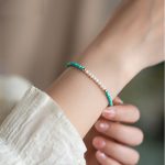 Buddha Stones 925 Sterling Silver Natural Turquoise Pearl Beaded Bracelet Bracelet BS 1