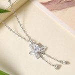 Buddha Stones 925 Sterling Silver Lotus Zircon Enlightenment Necklace Pendant 3