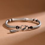 Buddha Stones 999 Sterling Silver Bamboo Pattern Cicada Luck Wealth Bracelet Bracelet BS 13