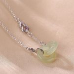 Buddha Stones 925 Sterling Silver Round Jade Luck Prosperity Necklace Chain Pendant Necklaces & Pendants BS 9