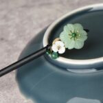 Buddha Stones Green Aventurine Flower Agate Positivity Hairpin Decoration Hairpin BS 6