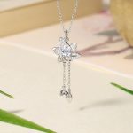 Buddha Stones 925 Sterling Silver Lotus Zircon Enlightenment Necklace Pendant 1