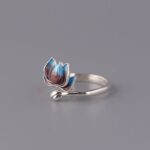 Buddha Stones 925 Sterling Silver Lotus Flower New Beginning Adjustable Ring Ring BS 2