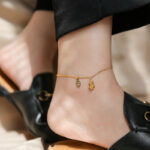 Buddha Stones 18k Gold Lucky Gourd Design Wealth Buckle Anklet Anklet BS 7