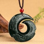 Buddha Stones One's Luck Improves Design Patern Natural Hetian Cyan Jade Success Necklace Pendant Necklaces & Pendants BS Hetian Cyan Jade(Success♥Healing)