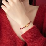 Buddha Stones Handmade 925 Sterling Silver Cherry Blossoms Sakura Chalcedony Luck Bracelet Bracelet BS 4