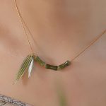 Buddha Stones Bamboo Leaf Jade Design Wealth Necklace Pendant Necklaces & Pendants BS 8