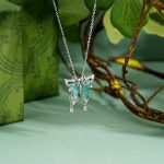 Buddha Stones 925 Sterling Silver Green Jade Butterfly Luck Necklace Pendant Necklaces & Pendants BS 2