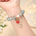 Buddha Stones Jade Red Agate Peace Buckle Charm Confidence Bracelet 4
