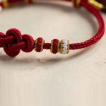 Buddha Stones Handmade True Love Knot Peach Blossom Charm Luck Rope Bracelet Bracelet BS 7