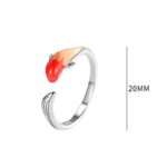 Buddha Stones Koi Fish Copper Balance Luck Adjustable Ring Rings BS 13