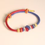 Buddha Stones Two-Color Rope Handcrafted Eight Thread Peace Knot Luck Connection Bracelet Bracelet BS 1