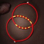 Buddha Stones 999 Gold Beads Luck King Kong Knot Handmade Braided Protection Bracelet Bracelet BS 18