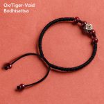 Buddha Stones 925 Sterling Silver Chinese Zodiac Natal Buddha Cinnabar Calm Bracelet Bracelet BS Ox/Tiger-Void Bodhisattva Black(Wrist Circumference 14-18cm)