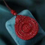 Buddha Stones Chinese Zodiac Natural Cinnabar Bagua Amulet Keep Away Evil Spirits Necklace Pendant Necklaces & Pendants BS 1