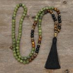 Buddha Stones Tibetan Green Jasper Protection Mala Bracelet Mala Bracelet BS 8mm