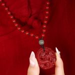 Buddha Stones Year Of The Dragon Natural Cinnabar Hetian Jade Bead Copper Coin Attract Wealth Strength Necklace Pendant Necklaces & Pendants BS 3