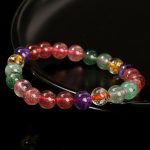 Buddha Stones Natural Multicolored Strawberry Quartz Love Healing Beaded Bracelet Bracelet BS 2