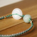 Buddha Stones White Jade Peace Buckle Pumpkin Bead Luck Blessing Braided Bracelet Bracelet BS 3