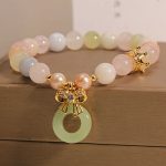 Buddha Stones Morganite Peace Buckle Jade Confidence Bracelet 2