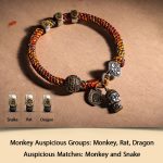 Buddha Stones Handmade Tibetan 925 Sterling Silver Chinese Zodiac Natal Buddha Zakiram Goddess of Wealth Protection Multicolored Rope Braided Bracelet Bracelet BS Monkey-Tathagata 17-19cm