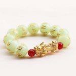 Buddha Stones FengShui Lucky Pixiu Glowstone Wealth Bracelet Bracelet BS 18mm