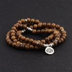 Buddha Stones Tibetan Lightning Strike Wood Bracelet Lotus Buddha Mala Mala Bracelet BS 4