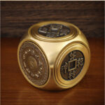Buddha Stones Four Beasts Feng Shui Yin Yang Bagua Copper Coin Harmony Rotatable Decoration Decorations BS Yin Yang 4.3*4.3cm