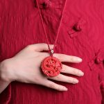 Buddha Stones Year of the Dragon 925 Sterling Silver Natural Cinnabar Copper Coin Luck Necklace Pendant Necklaces & Pendants BS 8