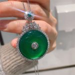 Buddha Stones Green Chalcedony Round Peace Buckle Strength Necklace Pendant Necklaces & Pendants BS 3