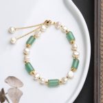 Buddha Stones Green Aventurine Pearl Pink Crystal Bead Luck Bracelet Bracelet BS Green Aventurine&Pearl