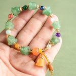Buddha Stones Green Aventurine Magnolia Flower Luck Bracelet Bracelet BS 7