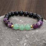 Buddha Stones 108 Mala Beads Amethyst Green Aventurine Lotus Meditation Bracelet Mala Bracelet BS 4
