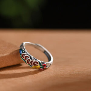 Buddha Stones Feng Shui Five Emperor Coins Wealth Ring Ring BS Five Emperor Coins(Protection♥Wealth)