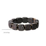 Buddha Stones Retro Ebony Wood Texture Style Copper Peace Balance Bracelet Bracelet BS 8