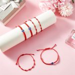 Buddha Stones 4Pcs Evil Eye Seven Knot Red String Protection Bracelet Bracelet BS 1