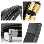Buddha Stones Leather Multi-Layer Titanium Steel Balance Braided Magnetic Buckle Bracelet Bracelet BS 23