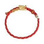 Buddha Stones 999 Sterling Silver Handcrafted Dragon Luck Eight Thread Knot Red String Braided Bracelet Bracelet BS 8