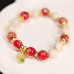 Buddha Stones Gourd God Of Wealth Charm Fortune Liuli Glass Bead Incense Ash Porcelain Bead Bracelet Bracelet BS 1